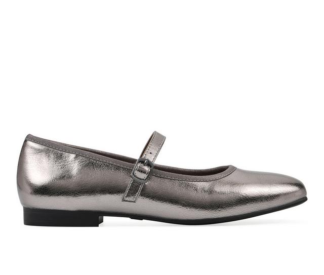 Women's White Mountain Boch Mary Jane Flats in Pewter color