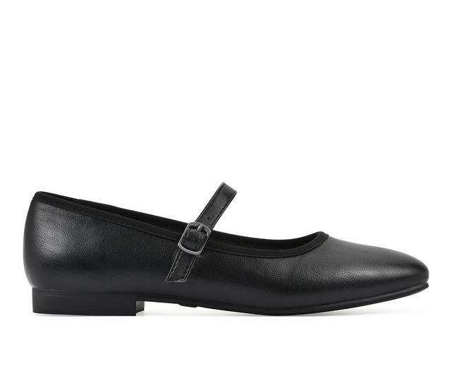 Women's White Mountain Boch Mary Jane Flats in Black color