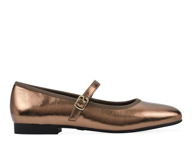 Women's White Mountain Boch Mary Jane Flats in Bronze color