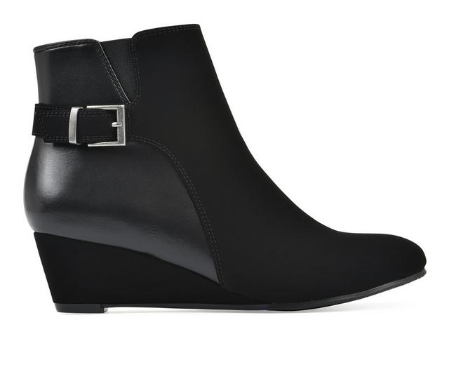 Women's White Mountain Carmen Wedge Booties in Black color