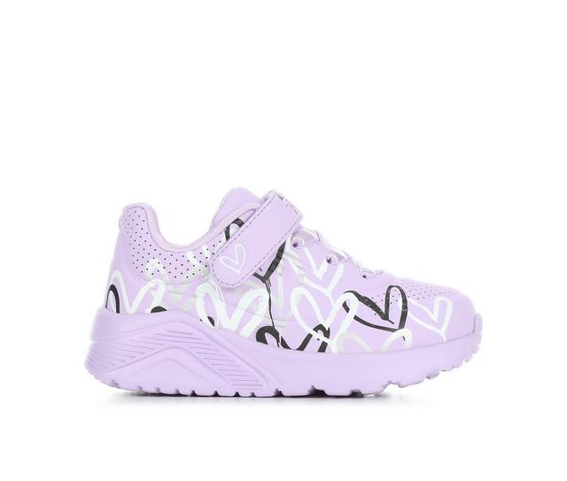 Girls' Skechers Street Toddler Uno Lite Heart Sneakers in Lavender color