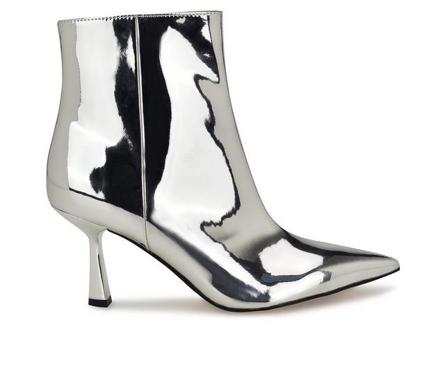 Women's Nine West Bunie Booties in Silver color