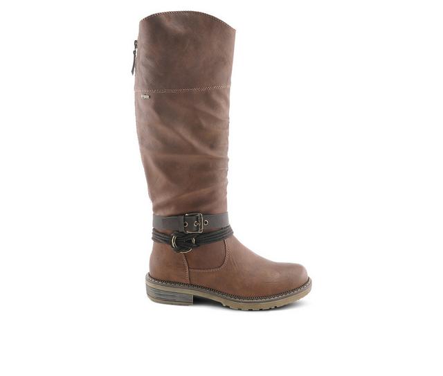 Women's SPRING STEP Mangie Knee High Boots in Brown color