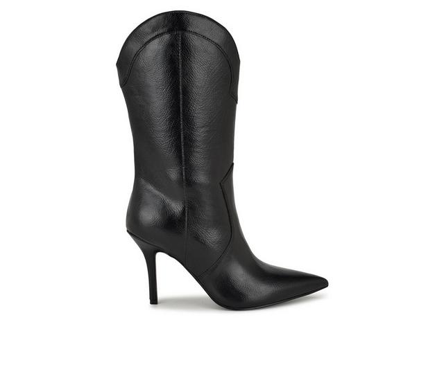 Women's Nine West Grasy Mid Calf Boots in Black Smooth color