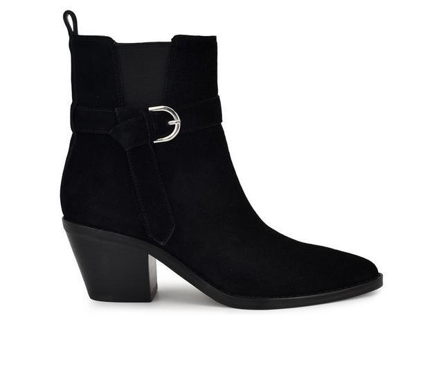 Women's Nine West Lemone Booties in Black Suede color