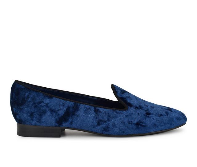 Women's Nine West Renold Loafers in Blue Velvet color