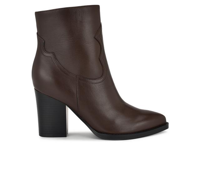 Women's Nine West Taytay Booties in Dark Brown color