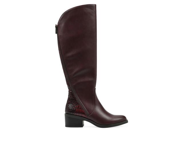 Women's White Mountain Cushaw Knee High Boots in Cordovan color