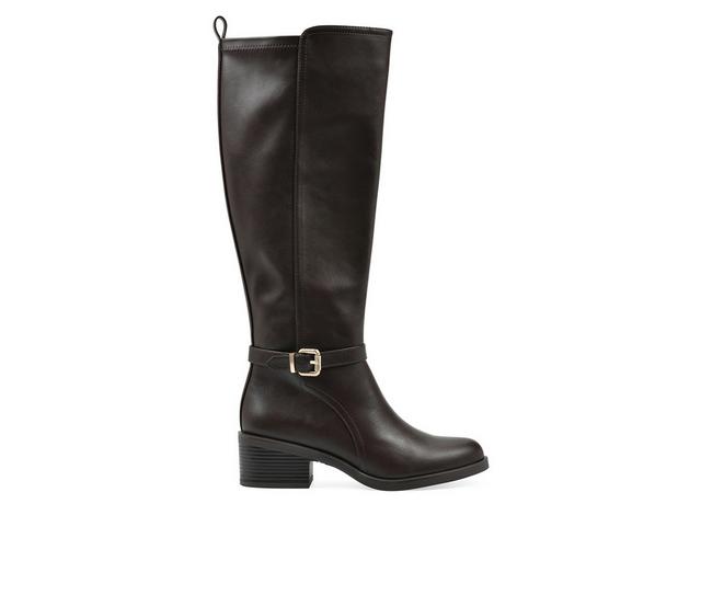 Women's White Mountain Custard Knee High Boots in Dk Brown color