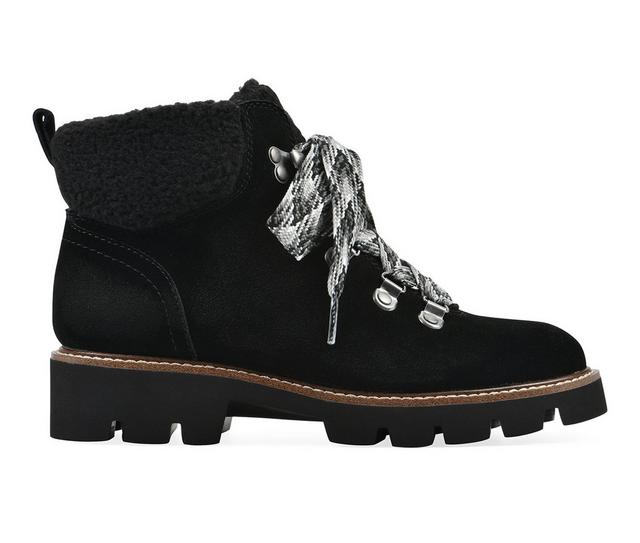 Women's White Mountain Gloving Lace Up Winter Booties in Black color