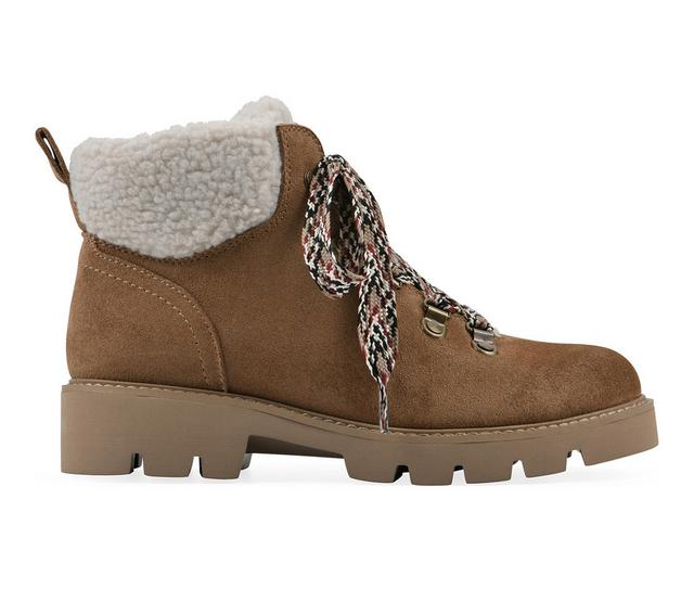 Women's White Mountain Gloving Lace Up Winter Booties in Chestnut color