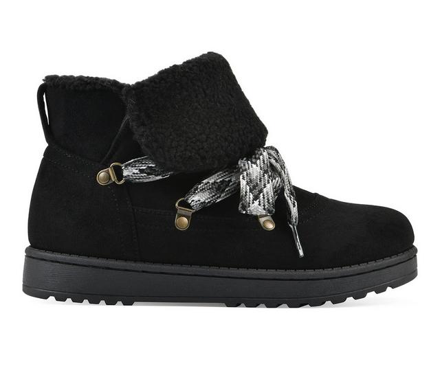 Women's White Mountain Idol Lace Up Winter Boots in Black color