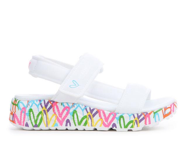 Girls' Skechers Street Little Kid & Big Kid Uno Lite Goldcrown Sandals in White/Multi color