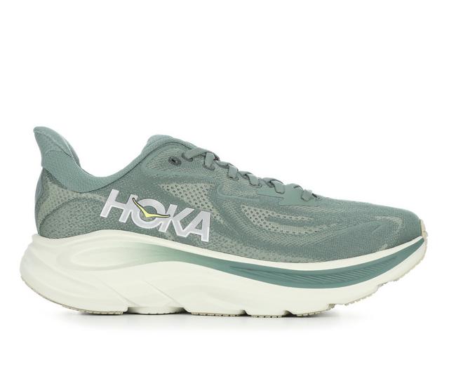 Men's Hoka Clifton 10 Running Shoes in Fern/Truffle color