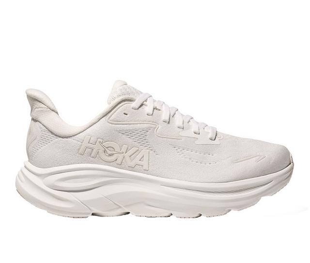Women's Hoka Clifton 10 Running Shoes in White color