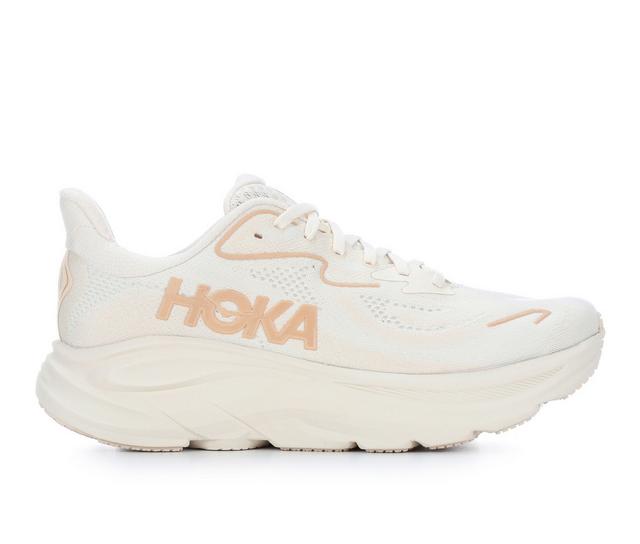 Women's Hoka Clifton 10 Running Shoes in Vanilla Birch color
