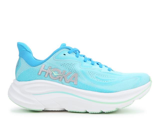 Women's Hoka Clifton 10 Running Shoes in Skyward Blue color