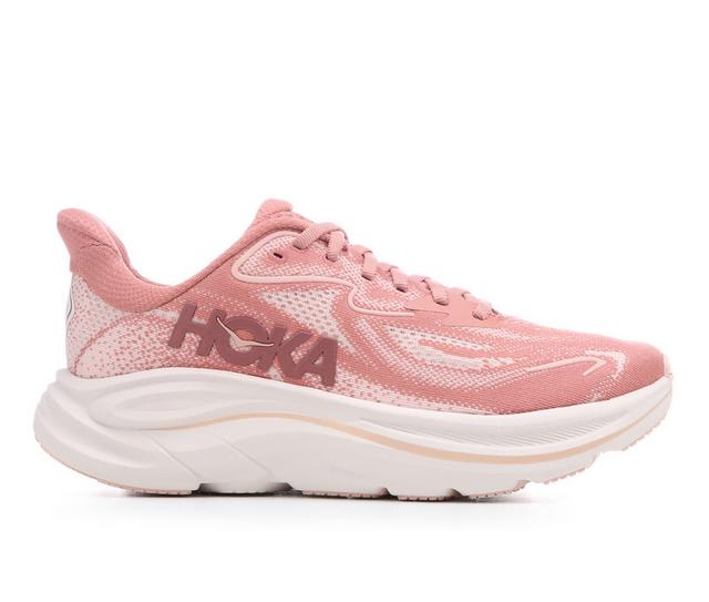 Women's Hoka Clifton 10 Running Shoes in Blush/Rose color