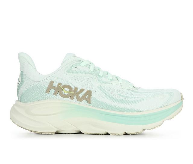 Women's Hoka Clifton 10 Running Shoes in Seaglass color