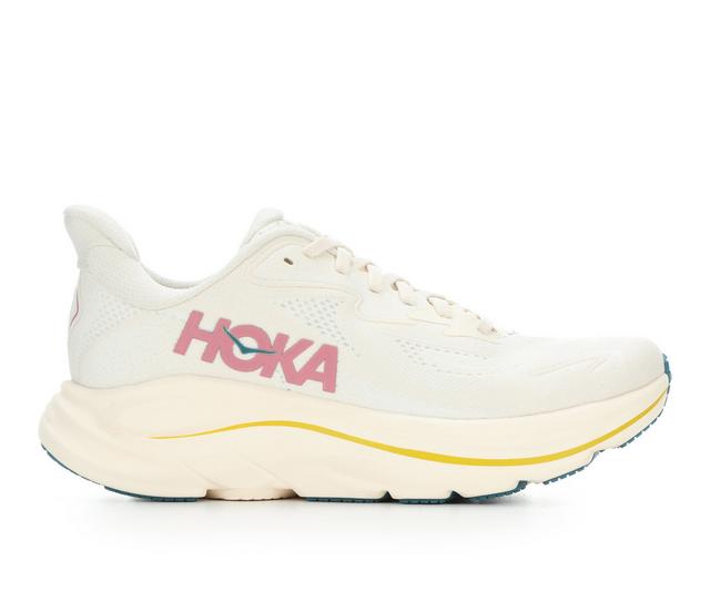 Women's Hoka Clifton 10 Running Shoes in Birch/Alabaster color