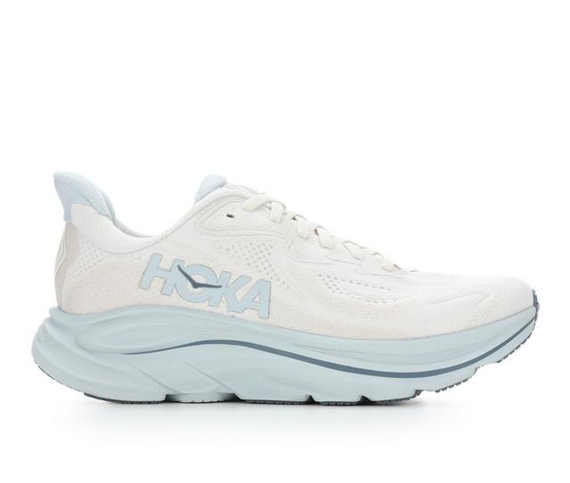 Women's Hoka Clifton 10 Running Shoes in Grout/Blue color