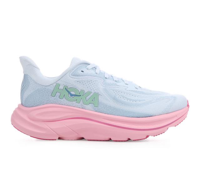 Women's Hoka Clifton 10 Running Shoes in Overcast/Petal color