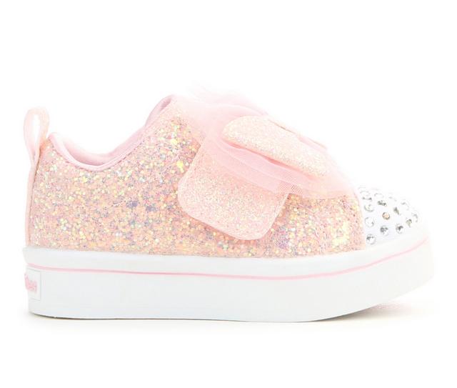 Girls' Skechers Toddler Twinkle Lites 2.0 Bow Light-Up Sneakers in Light Pink color