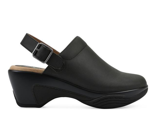 Women's White Mountain Viewable Clogs in Black color