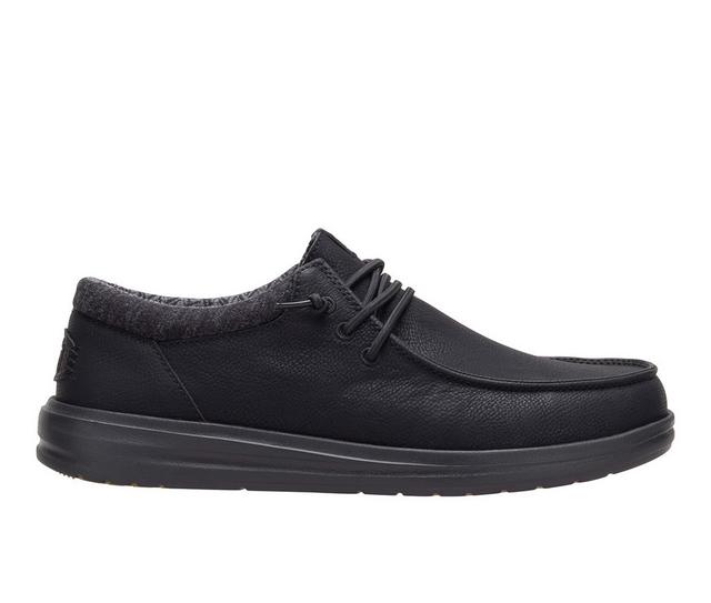 Men's HEYDUDE Paul Classic Casual Shoes in Black/Black color
