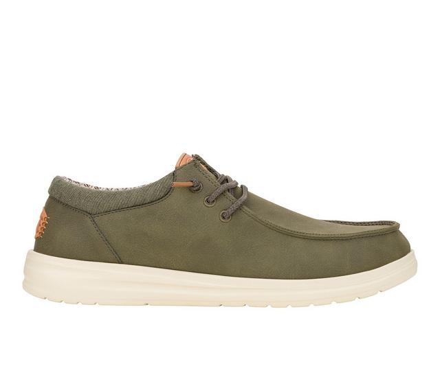 Men's HEYDUDE Paul Classic Casual Shoes in Olive color