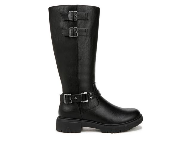 Women's Dr. Scholls Headstart Moto Knee High Boots in Black color