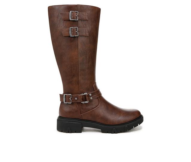 Women's Dr. Scholls Headstart Moto Knee High Boots in Chestnut color