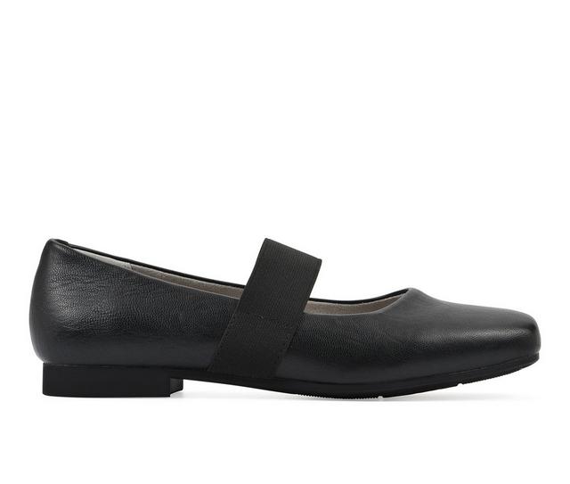 Women's Cliffs by White Mountain Besimi Mary Jane Flats in Black color