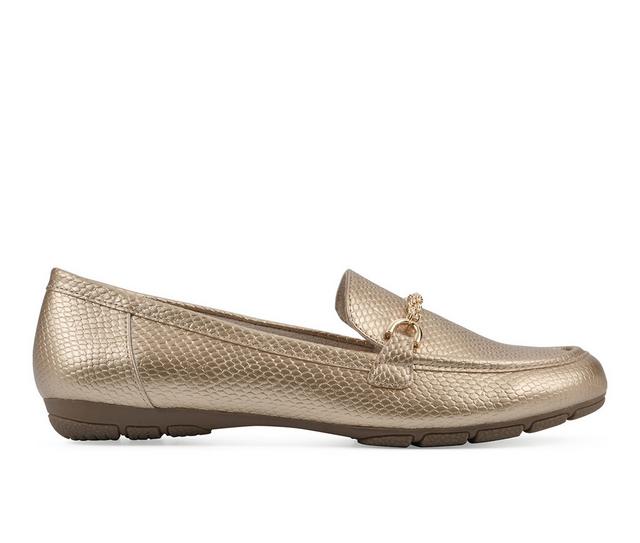 Women's Cliffs by White Mountain Genius Loafers in Gold color