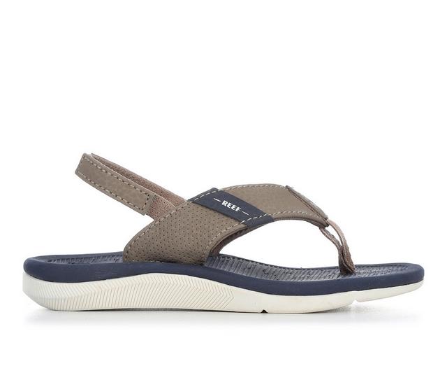 Boys' Reef Toddler & Little Kid Little Santa Ana Sandals in Navy/Khaki color