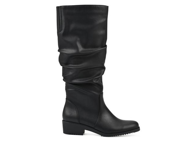 Women's Cliffs by White Mountain Duration Wide Calf Knee High Boots in Black color