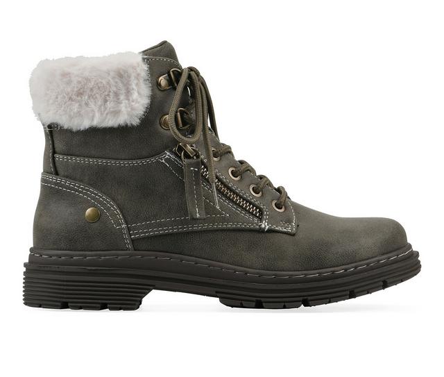 Women's Cliffs by White Mountain Powell Winter Combat Boots in Olive color