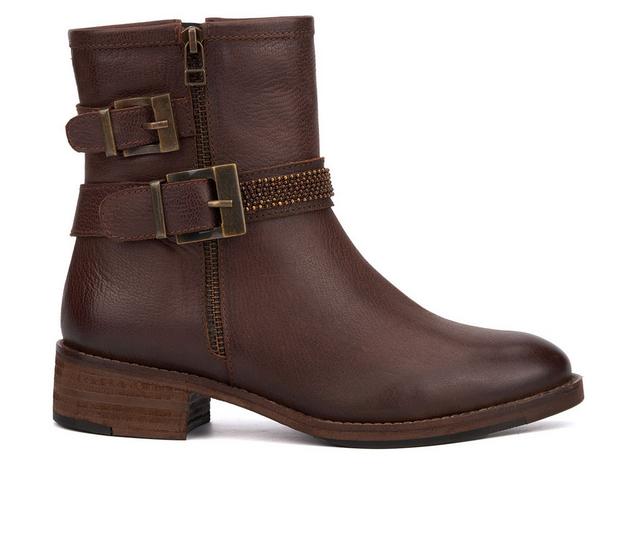 Women's Vintage Foundry Co Castle Moto Booties in Brown color