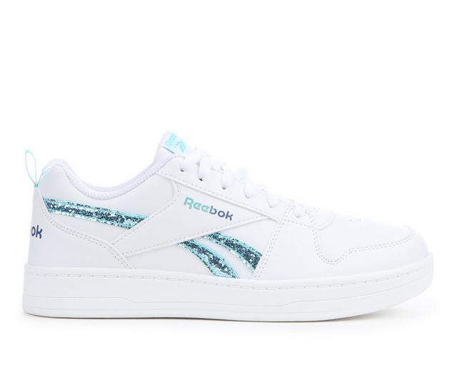 Girls' Reebok Little Kid & Big Kid Royal Prime 2 Sneakers in White/Aqua/Gltr color