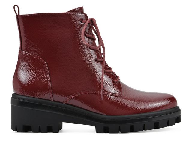 Women's White Mountain Tappy Combat Boots in Cordovan color