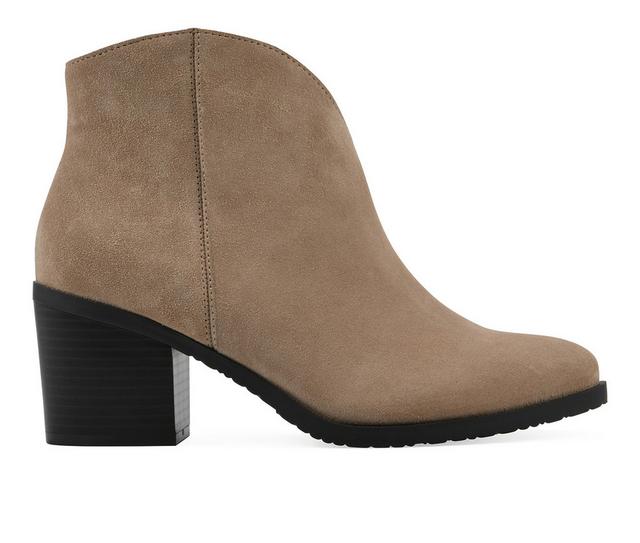 Women's White Mountain Tattle Booties in Beachwood Suede color