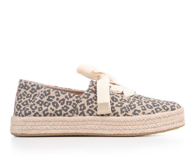 Women's TOMS Carolina Lace Up Casual Shoes in Oat Leopard color
