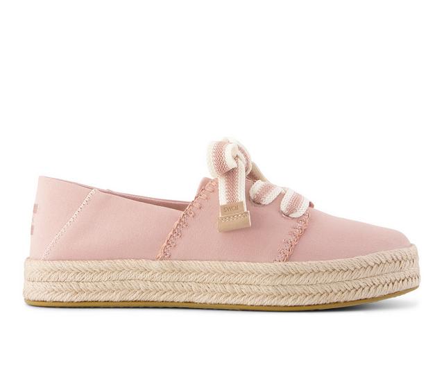 Women's TOMS Carolina Lace Up Casual Shoes in Pink color