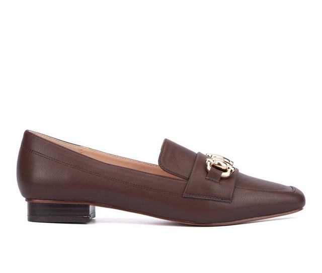 Women's New York and Company Damara Loafers in Chocolate color