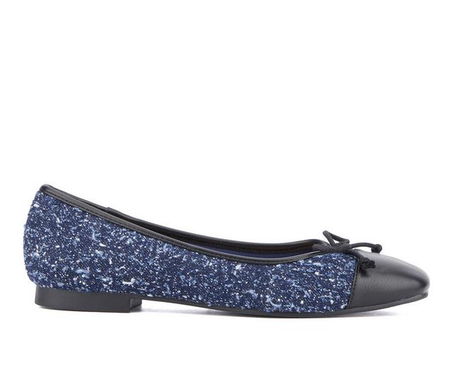 Women's New York and Company Patricia Flats in Navy Boucle color