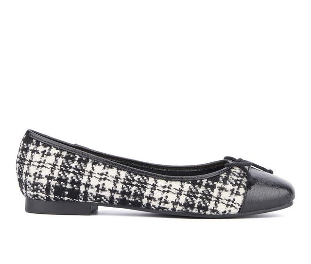 Women's New York and Company Patricia Flats in Blk Houndstooth color