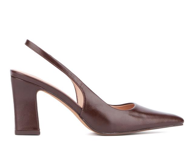 Women's New York and Company Theresa Slingback Pumps in Chocolate color