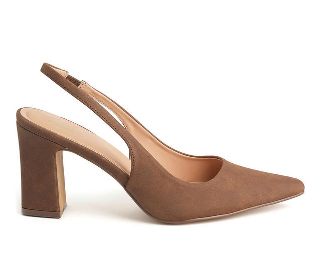Women's New York and Company Theresa Slingback Pumps in Brown color