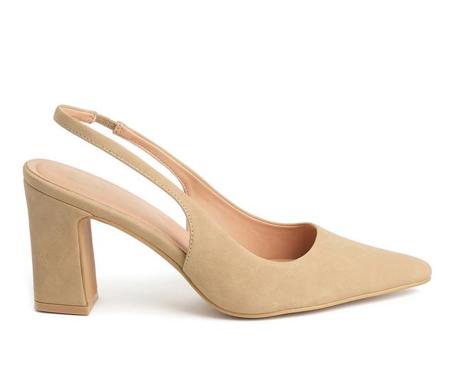 Women's New York and Company Theresa Slingback Pumps in Nude color