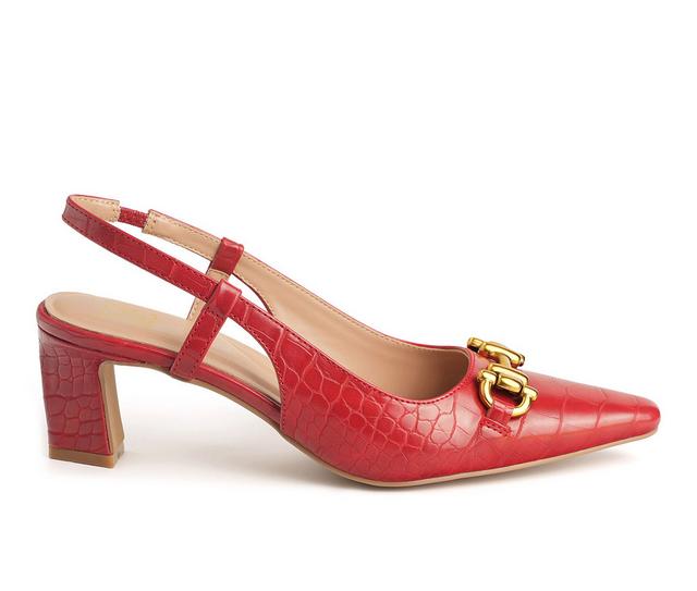 Women's New York and Company Ilona Slingback Pumps in Red color